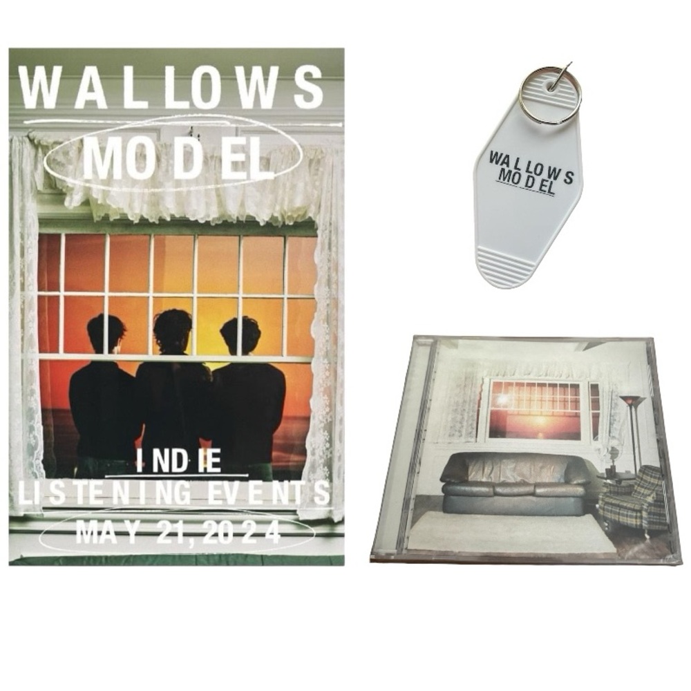 wallows model listening party pack- cd, poster, keychain